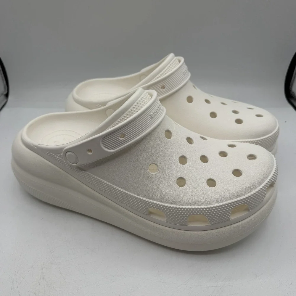 Crocs Classic Crush Clogs Mens Sz 12 White Slip On‎ Comfort Shoes